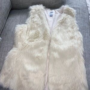 Old Navy Cream Faux Fur Vest